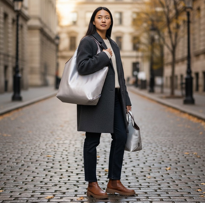 シャイニーペアバッグ（大小2個セット）